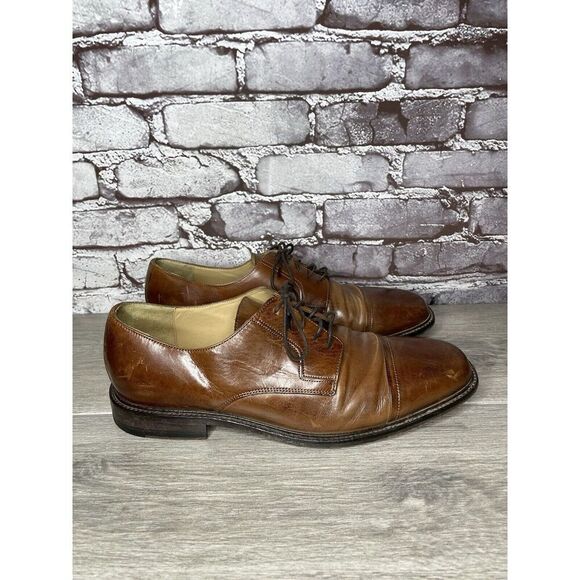Johnston Murphy J. Murphy Brown Leather Cap Toe Oxford Dress Shoes Men Sz 10M US main image 5
